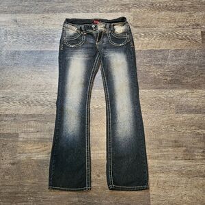 BONGO Bootcut Distressed Dark Wash Jeans Women Size 11